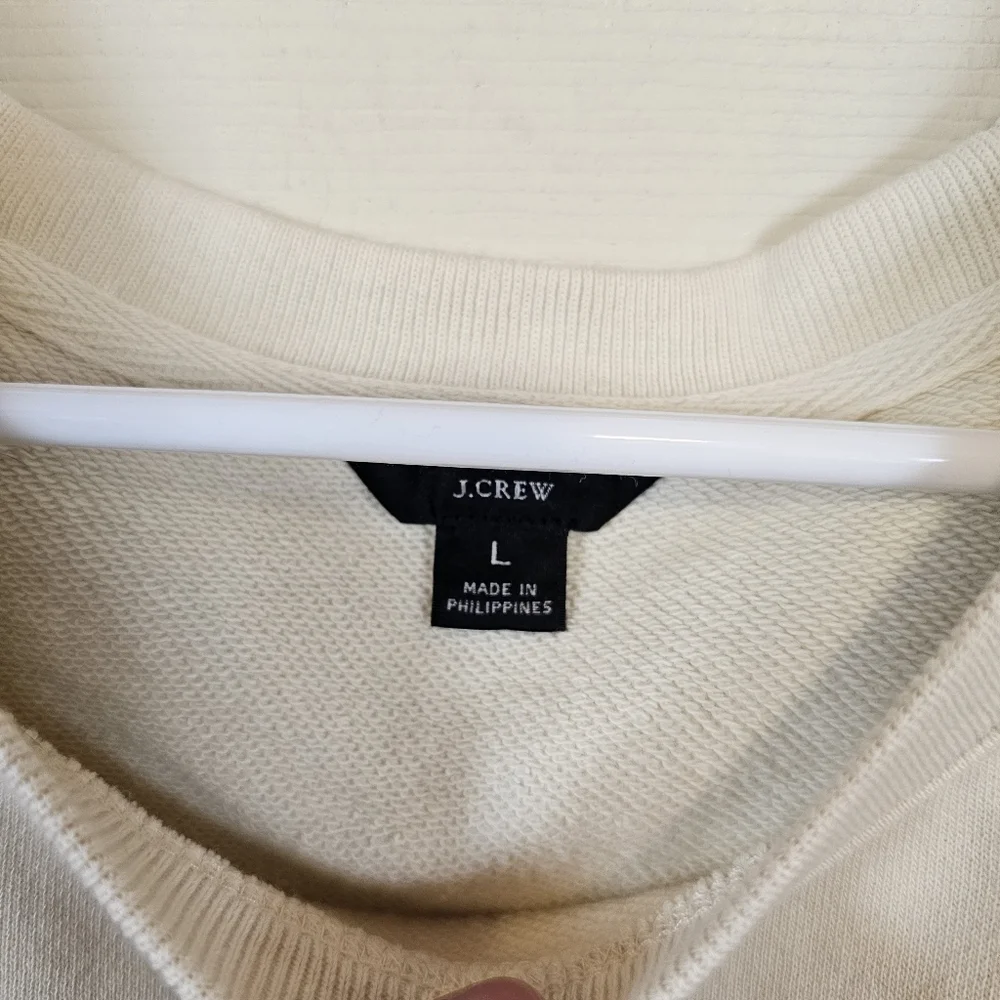 J. Crew Big Sky Graphic Sweatershirt Terry Ivory Crewneck Tree Outdoor